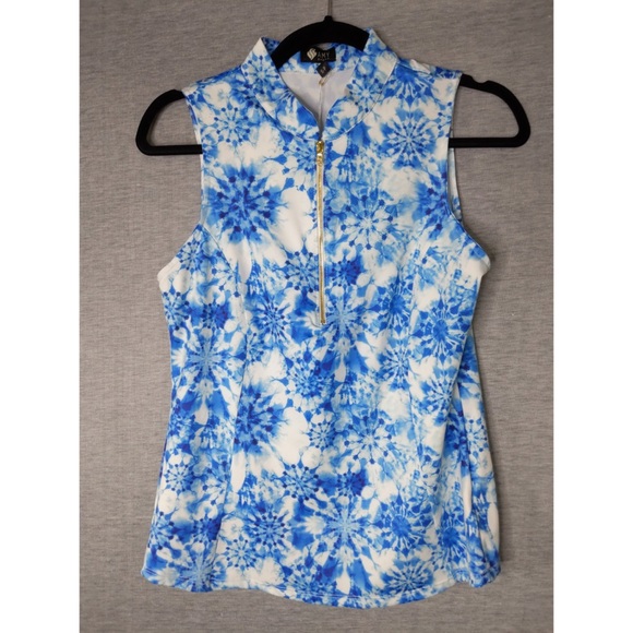 2x 👯♀️Host Pick⚡️AmySport FrontlineSleevelessTop- Blue TieDye - Picture 4 of 11